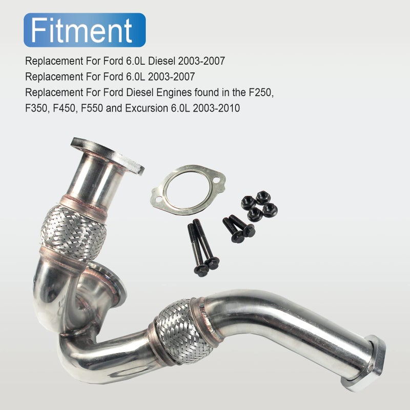 JDMSPEED New Turbocharger Y-Pipe Up Pipe Kit With Gasket Replacement For Ford 6.0L Diesel 2003-2007 Replaces# 5C3Z6K854CA 679-011 679-012 1846581C1 - Image 4